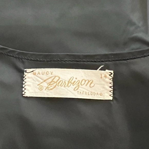 VINTAGE 50's Black Lace Slip Dress Lingerie by Barbizon Luxury - Picture 5 of 13